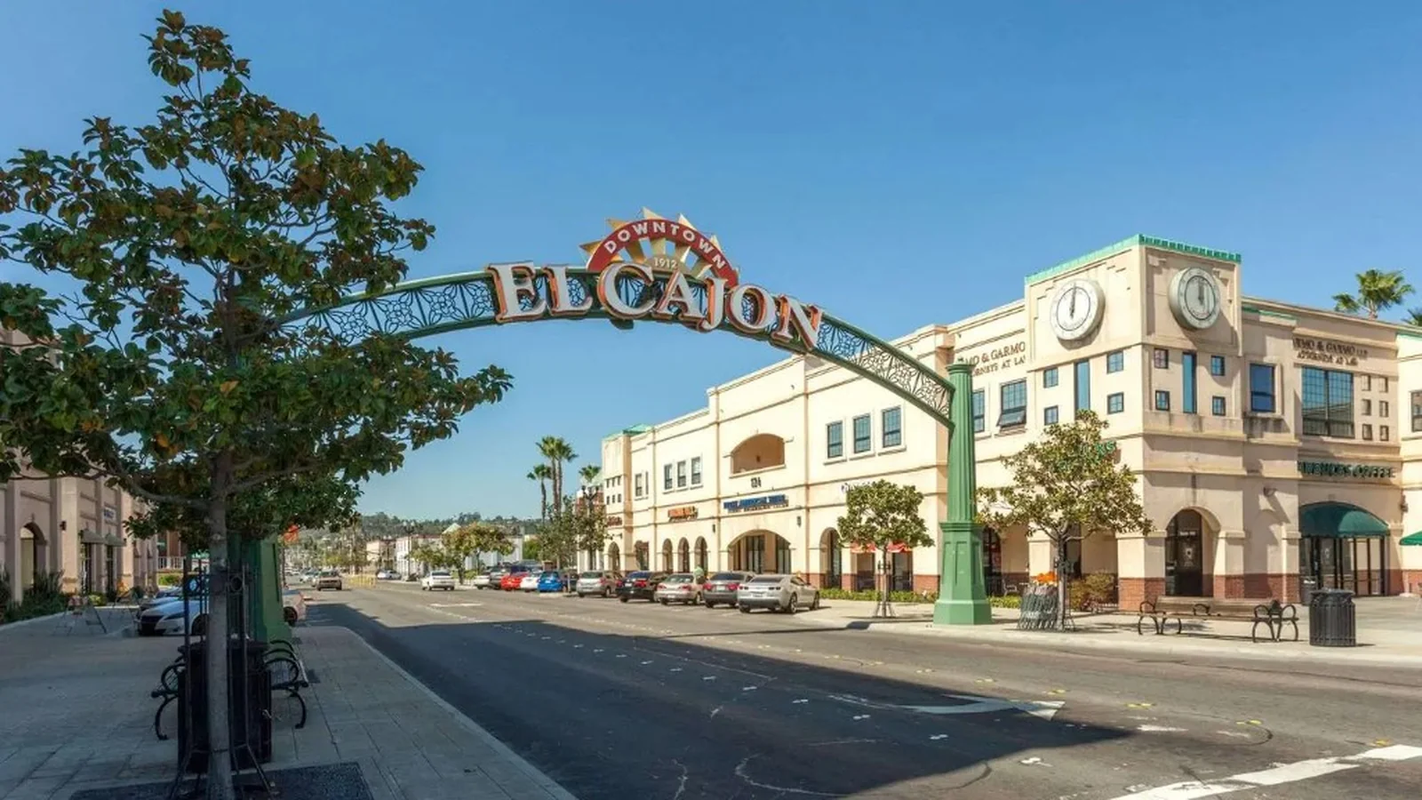 Suburban neighborhood streets in El Cajon, California.