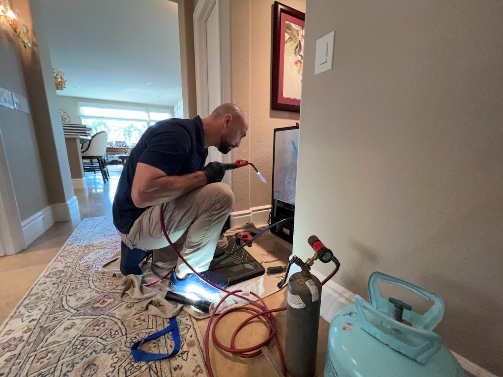 Refrigerator refrigerant and brazing service